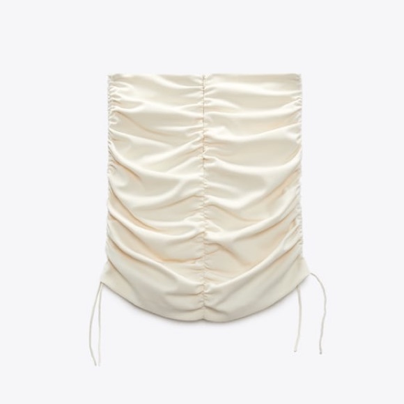 COPY - Zara Cream Crop Top and Ruched Mini Skirt - Picture 4 of 4